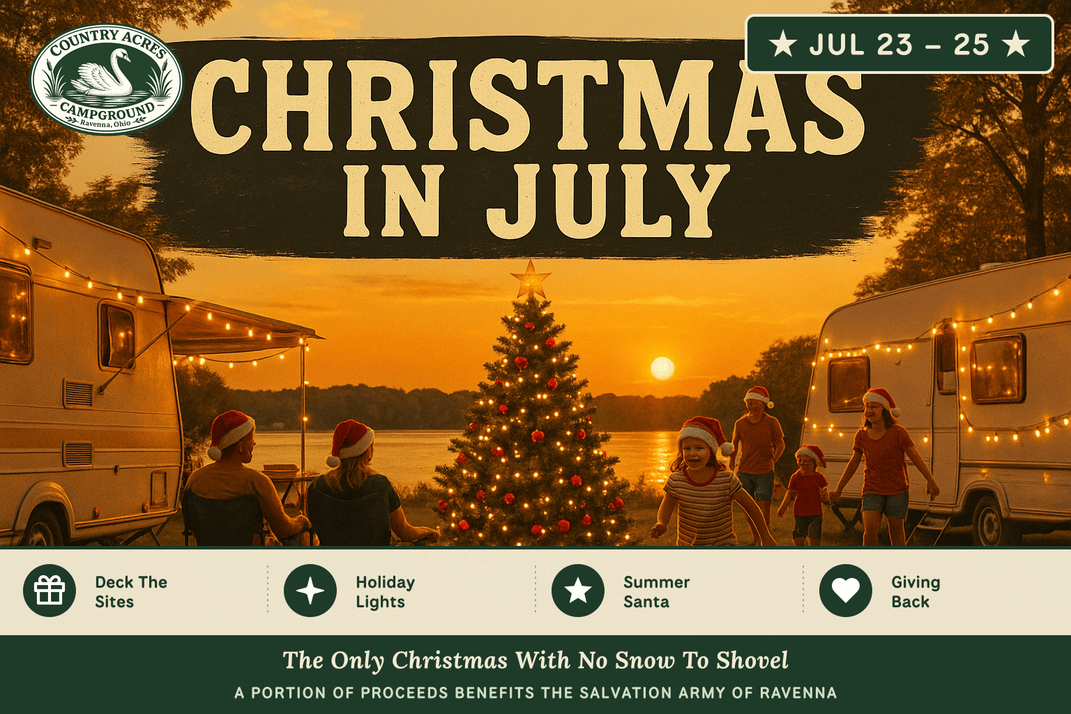 Christmas in July — Jul 23 – 25, Country Acres Campground 2027