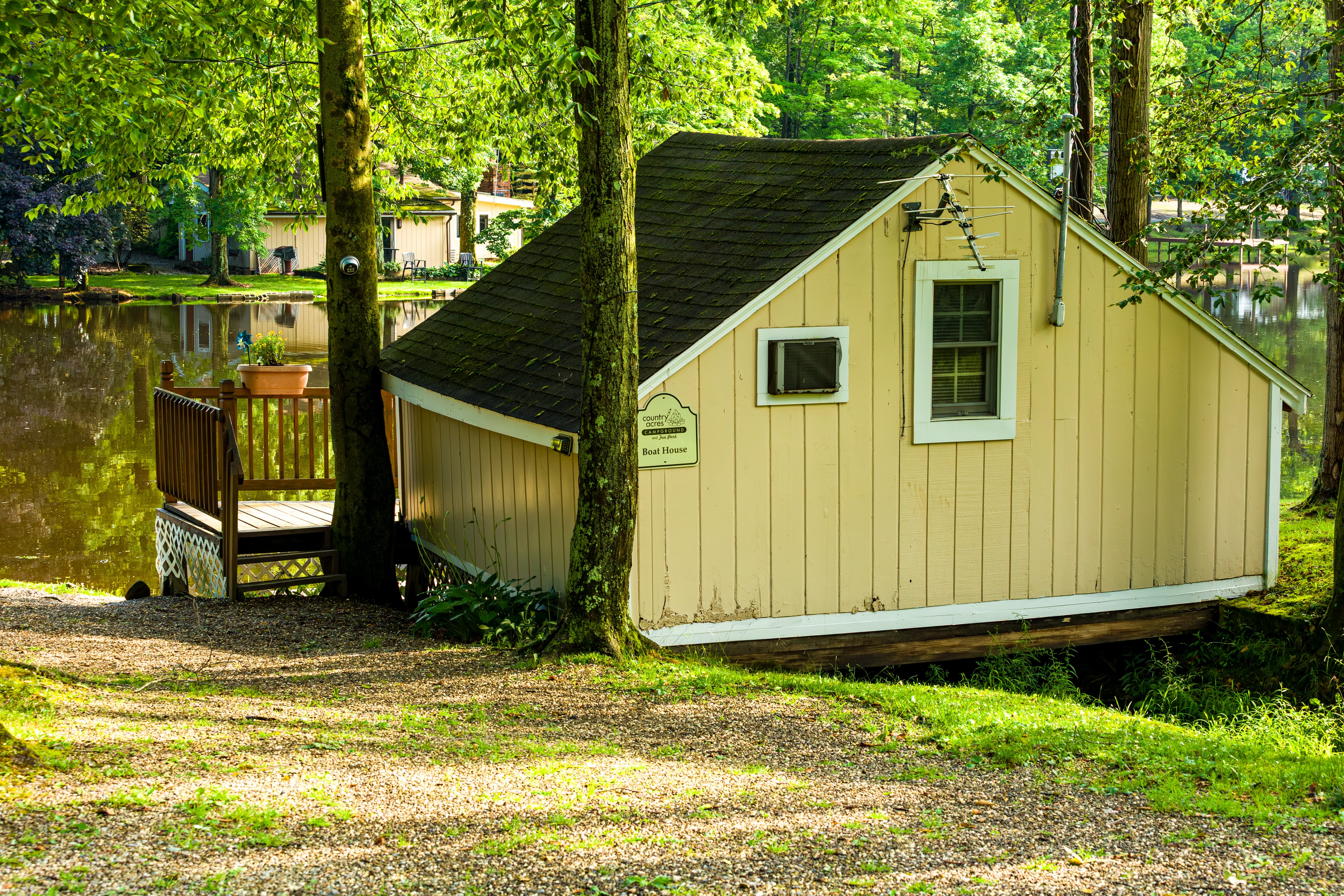 Lakeside boat house