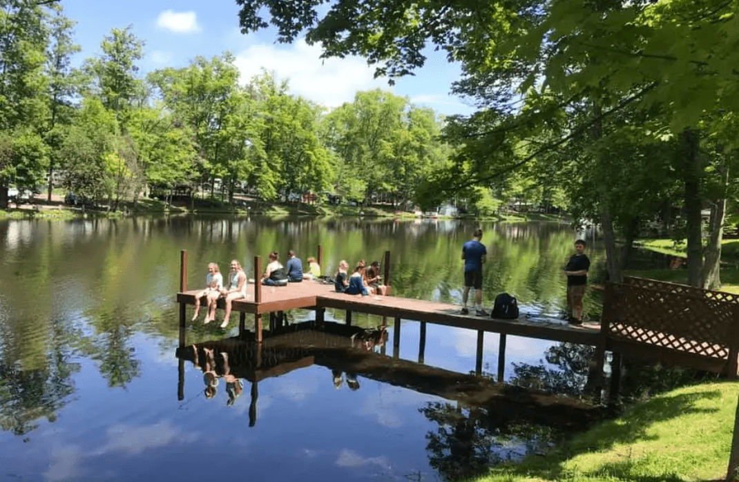 Fishing on the lake at Country Acres